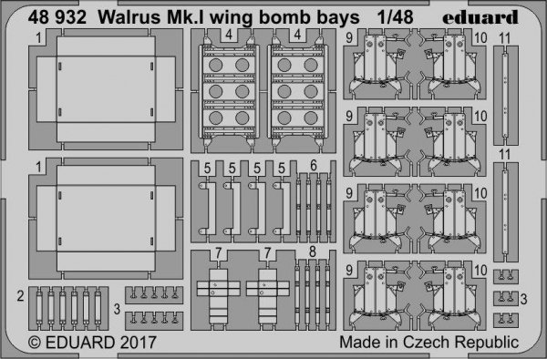 Eduard 48932 Walrus Mk. I wing bomb bays AIRFIX 1/48
