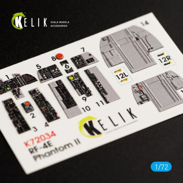 KELIK K72034 RF-4E &quot;PHANTOM II&quot; INTERIOR 3D DECALS FOR HASEGAWA KIT 1/72