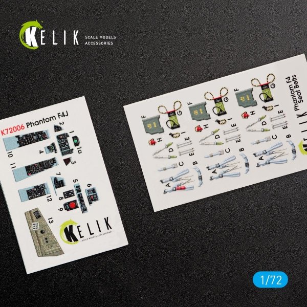 KELIK K72006 F-4J &quot;PHANTOM II&quot; INTERIOR 3D DECALS FOR FINEMOLDS KIT 1/72