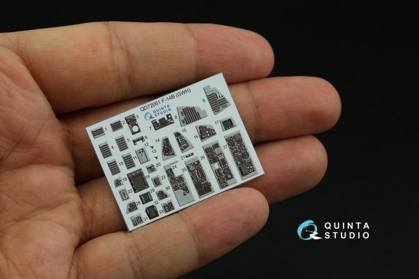 Quinta Studio QD72061 F-14B 3D-Printed &amp; coloured Interior on decal paper (GWH) 1/72