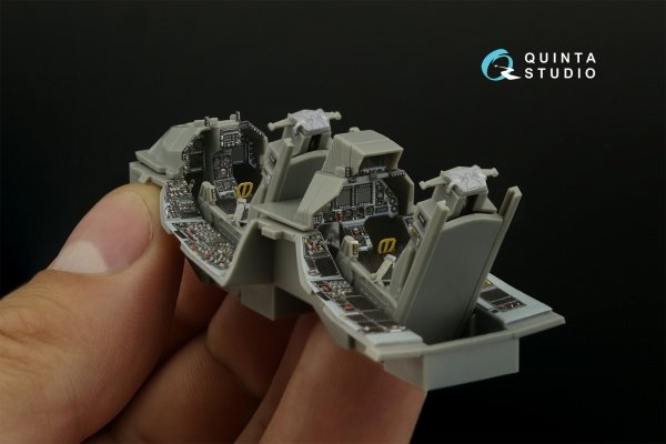 Quinta Studio QD48408 F-16D block 50 3D-Printed &amp; coloured Interior on decal paper (Kinetic 2022 tool) 1/48