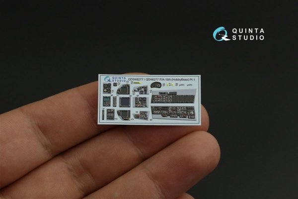 Quinta Studio QDS-48277 F/A-18А 3D-Printed &amp; coloured Interior on decal paper (HobbyBoss)(Small version) 1/48