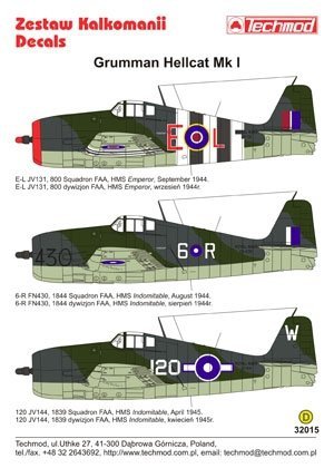 Techmod 32015 - Grumman Hellcat I (1:32)