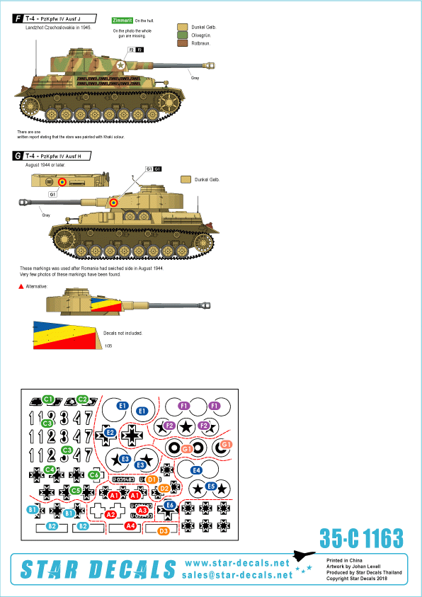 Star Decals 35-C1163 Axis Tank Mix # 2. Romanian tanks 1/35