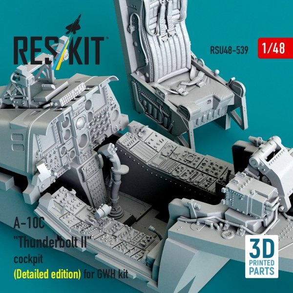 RESKIT RSU48-0539 A-10C "Thunderbolt II" cockpit (Detailed edition) for GWH kit (3D Printed) (1/48)