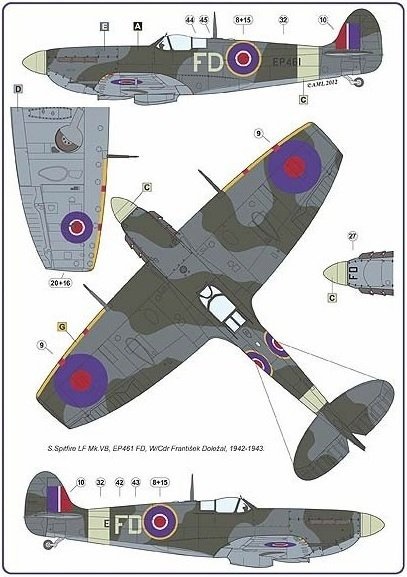 AML D32004 Czechoslovak commanders in the Spitfire 1/32