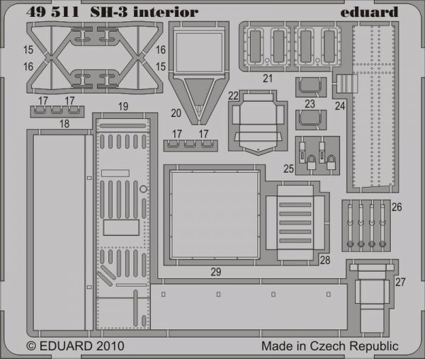 Eduard 49511 SH-3 interior S. A. 1/48 HASEGAWA