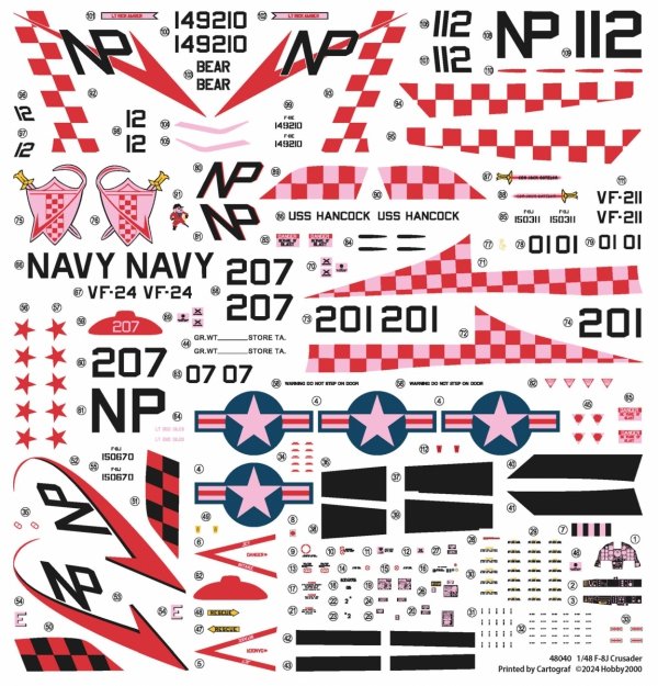 Hobby 2000 48040 F-8J Crusader ( Hasegawa + CARTOGRAF + MASKI ) 1/48