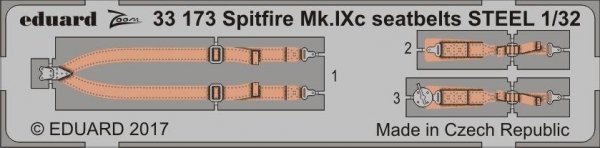 Eduard 33173 Spitfire Mk. IXc seatbelts STEEL REVELL 1/32