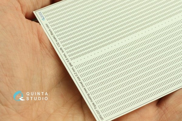 Quinta Studio QRV-037 Triple riveting rows (rivet size 0.20 mm, gap 0.8 mm, suits 1/32 scale), Black color, total length 3.7 m/12 ft