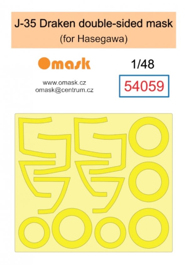 Omask 54059 J-35 Draken double-sided mask (for Hasegawa) 1/48