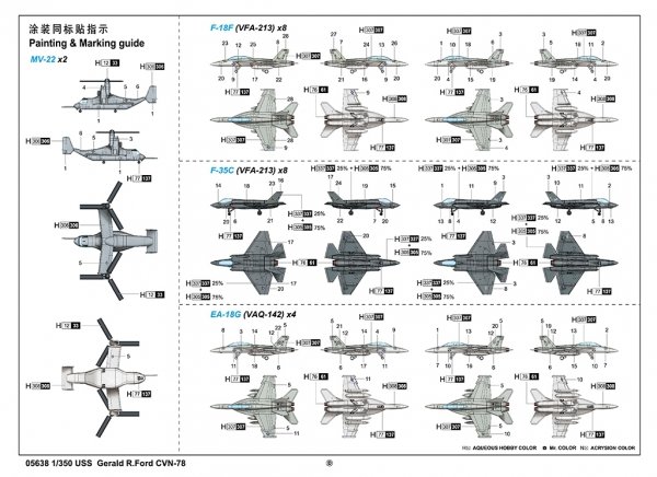 Trumpeter 05638 USS Gerald R.Ford CVN-78 1/350