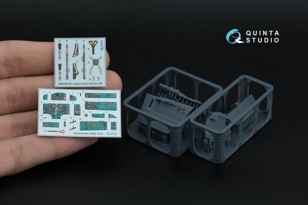 Quinta Studio QD+48559 MiG-25RBF 3D-Printed &amp; coloured Interior on decal paper (ICM) (with 3D-printed resin parts) 1/48