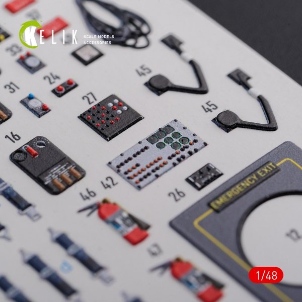 KELIK K48093 CH-47F interior 3D decals for Italeri kit 1/48