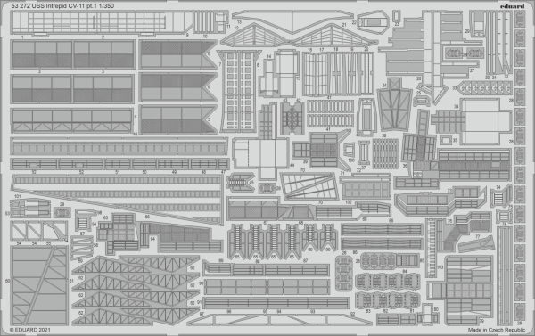 Eduard 53272 USS Intrepid CV-11 pt.1 TRUMPETER 1/350