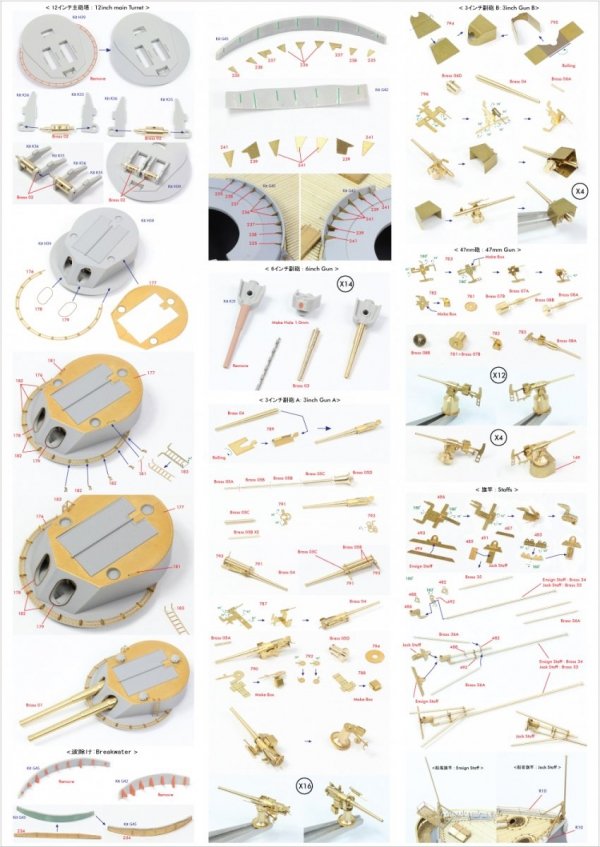 Pontos 23008F1 IJN MIKASA 1905 Detail Up Set 1/200