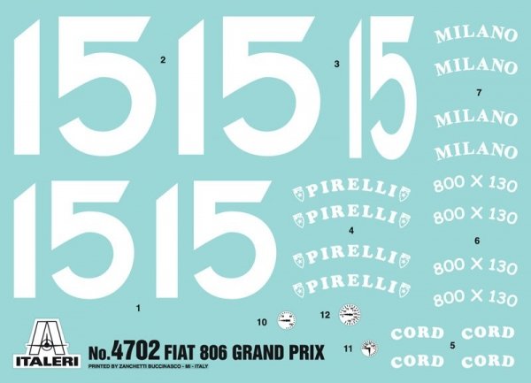 Italeri 4702 FIAT 806 GRAND PRIX 1/12