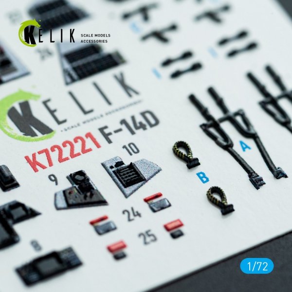 Kelik K72221 F-14D Super Tomcat - interior 3D decals for Academy kit (1/72)