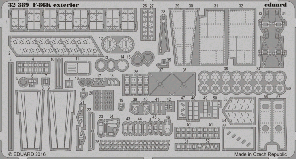 Eduard 32389 F-86K exterior KITTY HAWK 1/32