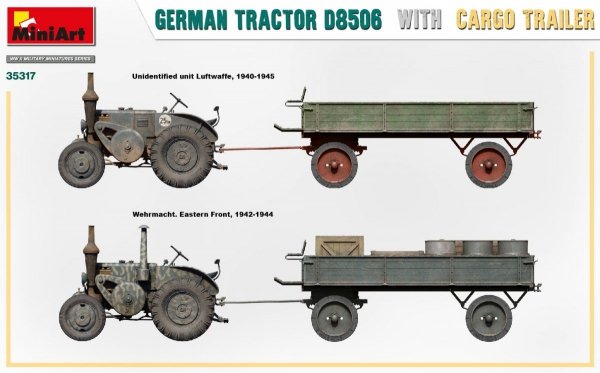 MiniArt 35317 GERMAN TRACTOR D8506 WITH CARGO TRAILER 1/35
