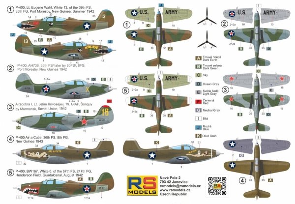 RS Models 92308 P-400 Airacobra WWII American Fighter 1/72
