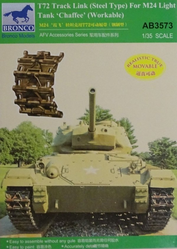 Bronco AB3573 T72 Track Link Steel Type for M24 Chaffee 1/35