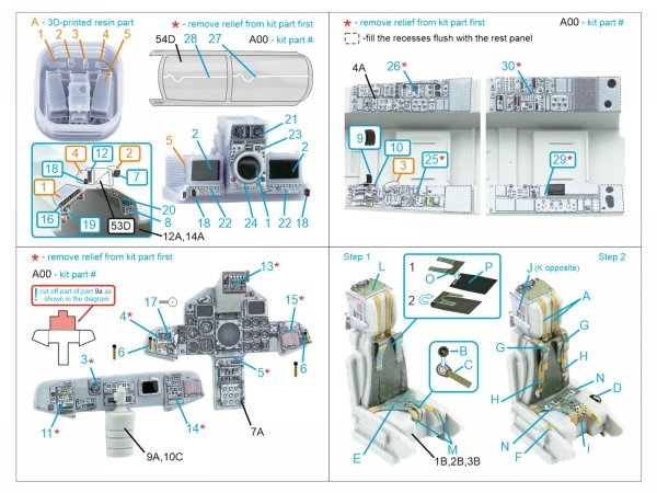 Quinta Studio QD+48520 Tornado Gr.1 3D-Printed &amp; coloured Interior on decal paper (Italeri) (with 3D-printed resin parts) 1/48