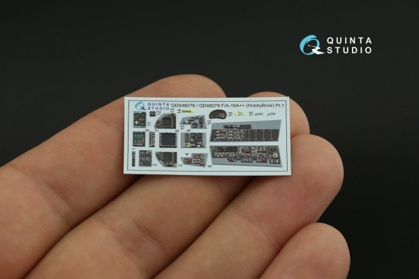 Quinta Studio QDS-48278 F/A-18А++ 3D-Printed &amp; coloured Interior on decal paper (HobbyBoss)(Small version) 1/48