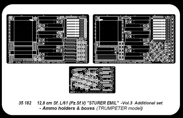Aber 35182 German tank destroyer 12,8 cm Sf. L/61 (Pz.Sf.V) Sturer Emil- vol. 3 - additional set - ammo holders and boxes (1:35)