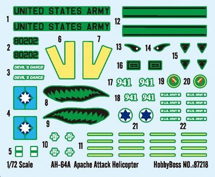 Hobby Boss 87218 AH-64A Apache Attack Helicopter (1:72)