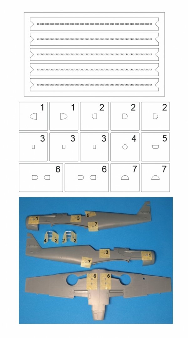 Omask 80099 Avia S-199 Masks for Panels and Walkways (for Eduard) - Yellow masking tape 1/48