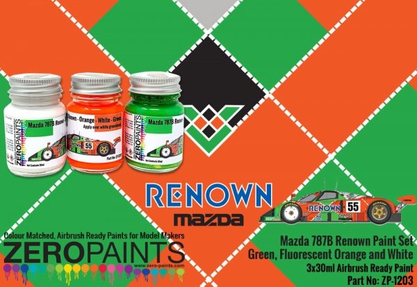 Zero Paints ZP-1203 Mazda 787B Renown Paint Set - 3x30ml