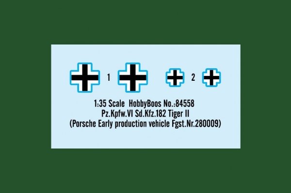 Hobby Boss 84558 Pz.Kpfw.VI Sd.Kfz.182 Tiger II Porsche Early production vehicle Fgst.Nr.280009 1/35