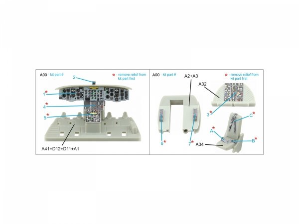 Quinta Studio QD72174 CH-47A 3D-Printed coloured Interior on decal paper (Trumpeter) 1/72