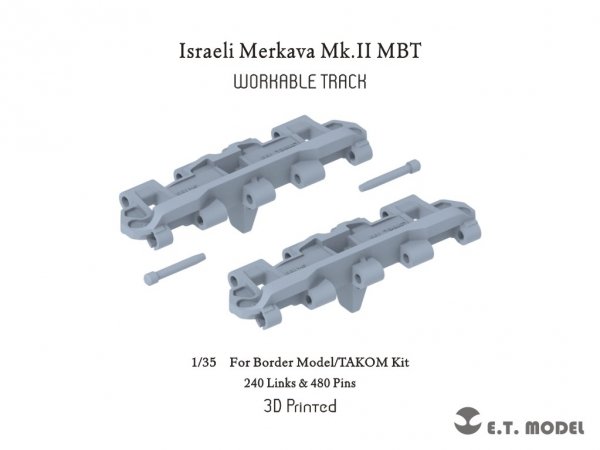 E.T. Model P35-402 Israeli Merkava Mk.II MBT Workable Track For Border Model/TAKOM Kit 1/35