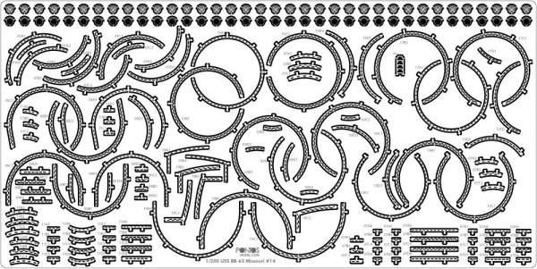 Pontos 23002F1 USS BB-63 Missouri 1945 Detail Up Set (Teak tone stained wooden deck) (1:200)