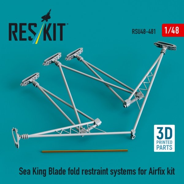 RESKIT RSU48-0481 Sea King blade fold restraint systems for Airfix kit (3D Printed) 1/48