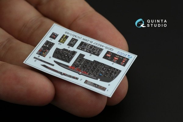 Quinta Studio QDS-48237 B-26K 3D-Printed &amp; coloured Interior on decal paper (ICM) (Small version) 1/48