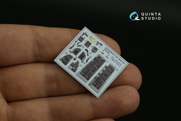 Quinta Studio QD48400 F-16C block 25 3D-Printed &amp; coloured Interior on decal paper (Kinetic 2022 tool) 1/48