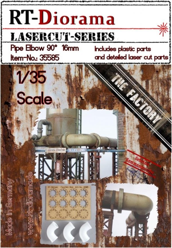 RT-Diorama 35585 Pipe elbow 90° D=16mm 1/35