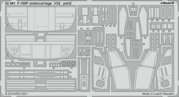 Eduard 32461 F-100F F-100F undercarriage for Trumpeter 1/32