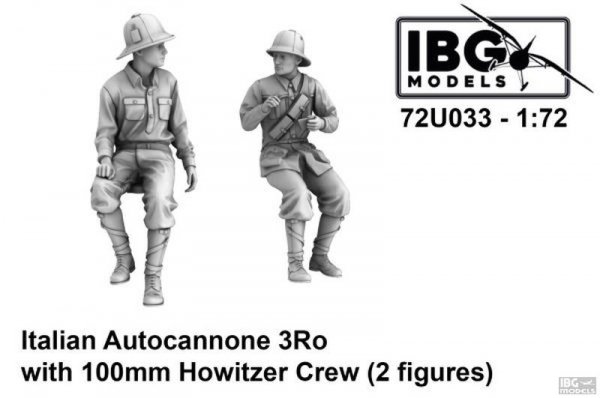 IBG 72U033 Italian Autocannone 3Ro with 100mm Howitzer Crew (3d printed set - 2 figures) 1/72