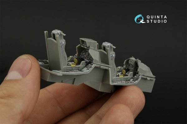 Quinta Studio QD48419 F-16D block 40 3D-Printed &amp; coloured Interior on decal paper (Kinetic 2022 tool) 1/48