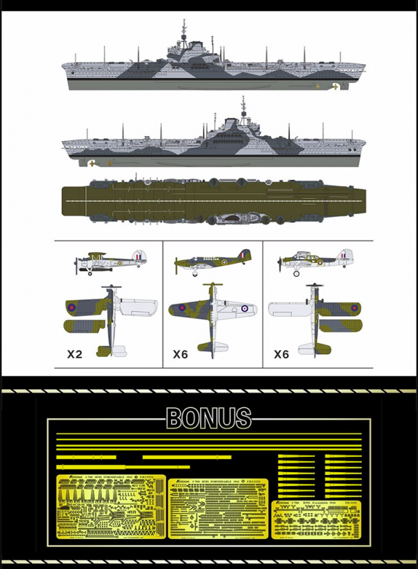 FlyHawk Model FH1152S-SET HMS Formidable 1941 Deluxe Edition SET 1/700