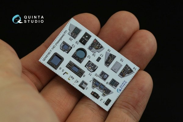 Quinta Studio QD48180 F-14D 3D-Printed &amp; coloured Interior on decal paper (Hasegawa) 1/48