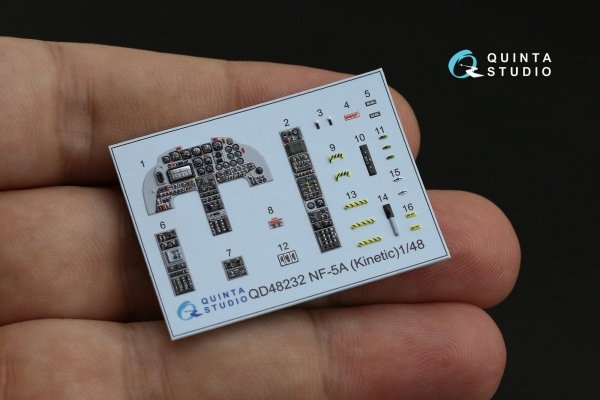 Quinta Studio QD48232 NF-5A 3D-Printed &amp; coloured Interior on decal paper (Kinetic) 1/48