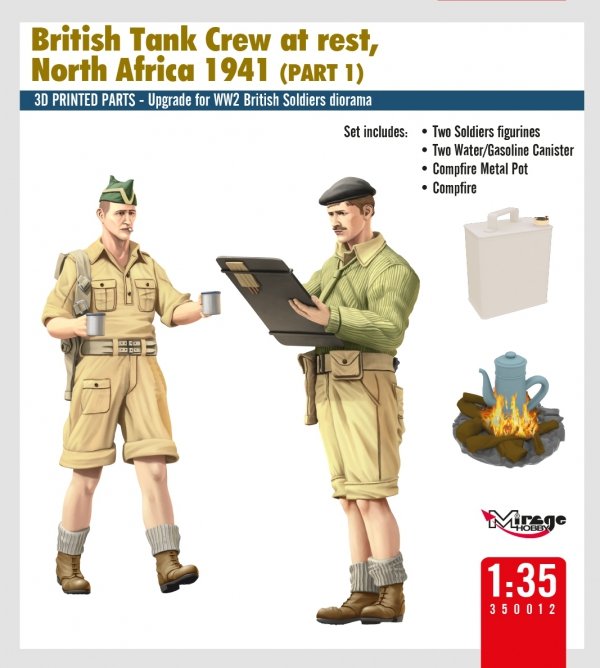 Mirage Hobby 350013 British Tank Crew at Rest, North Africa 1941 (Part I) 1/35