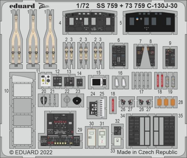 Eduard 73759 C-130J-30 interior ZVEZDA 1/72