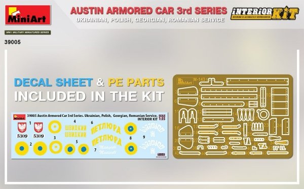 MiniArt 39005 AUSTIN ARMORED CAR 3rd SERIES: UKRAINIAN, POLISH, GEORGIAN, ROMANIAN SERVICE. INTERIOR KIT 1/35