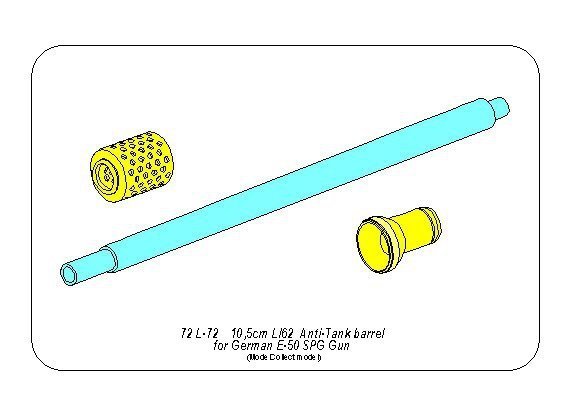 Aber 72L-72 Lufa 10,5cm L/62 A/T do niemieckiego niszczyciela czołgów E50 SPG